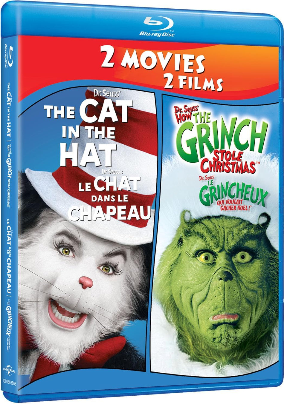 Dr. Seuss' The Cat In The Hat / Dr. Seuss' How The Grinch Stole Christmas: 2-Movie Collection (Blu-Ray)